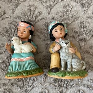 Home Interiors numbered Native America Children figurines. No chips or marks.